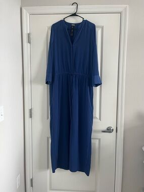 Black Label by Chico's Royal Blue Maxi Dress with Drawstring Waist